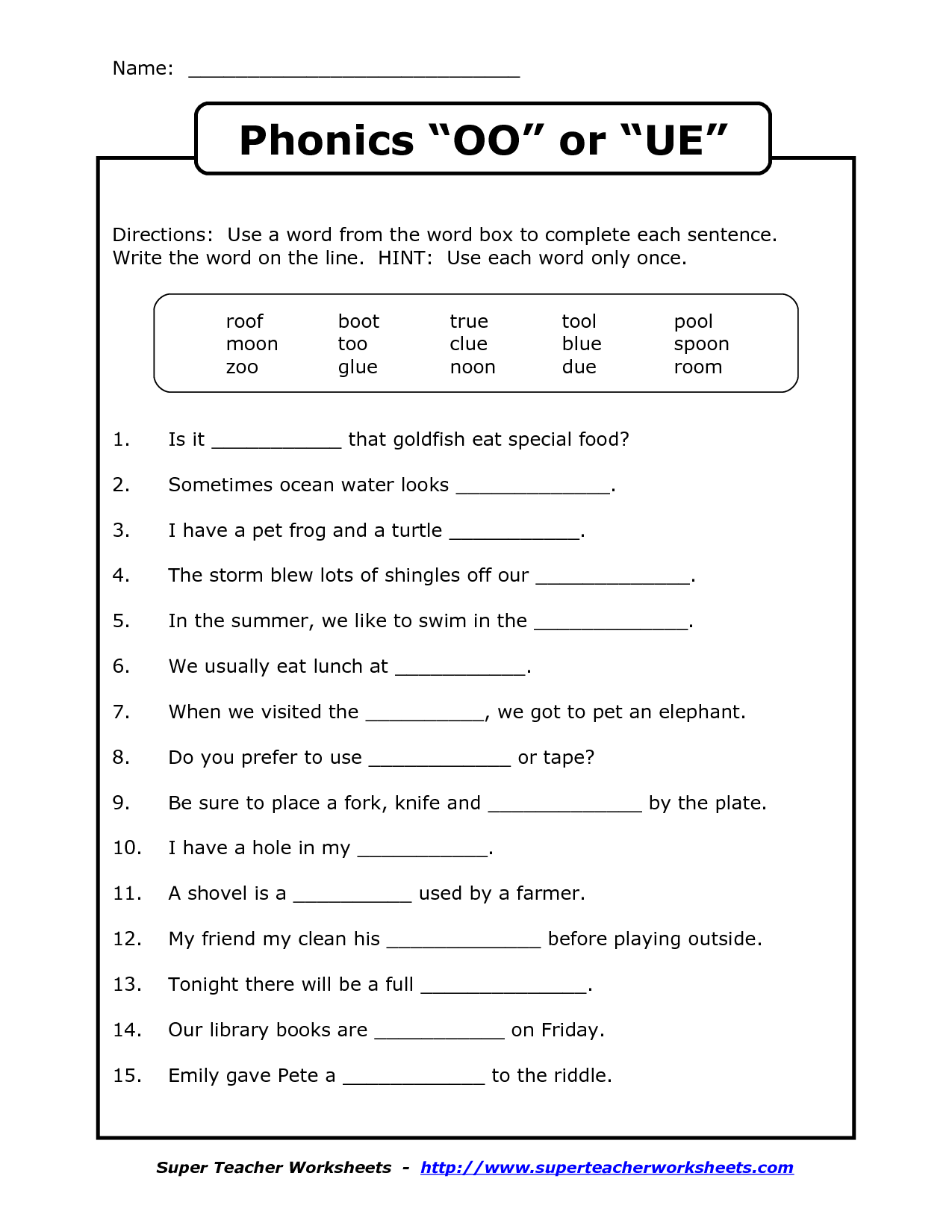 10 Best Images of Printable Oo Phonics Worksheets - Vowel Digraph Oo