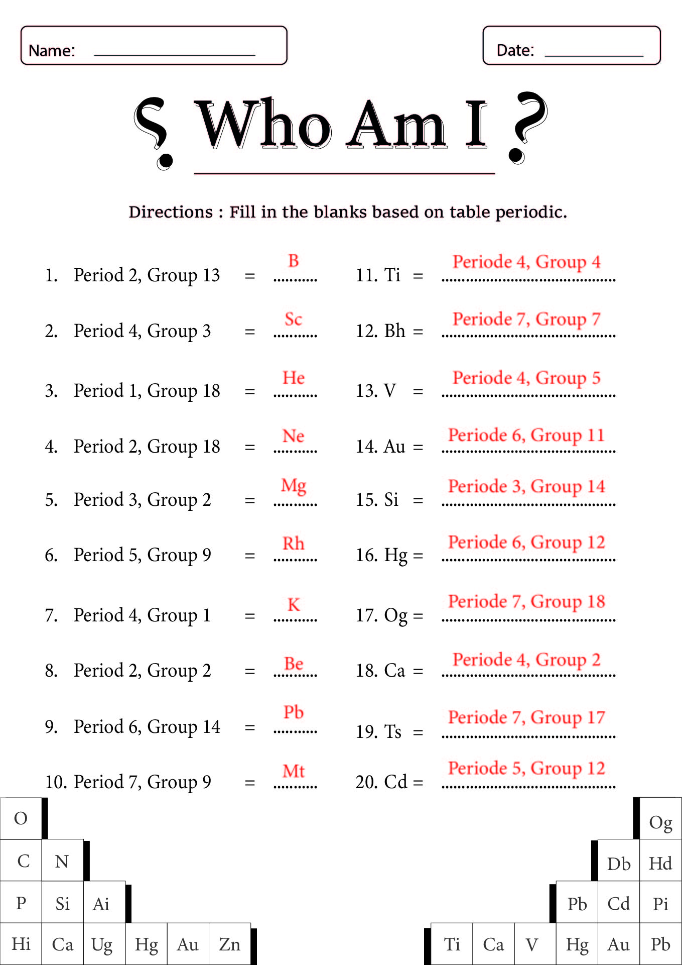 27 Properties Of Atoms And The Periodic Table Worksheet Answer Key