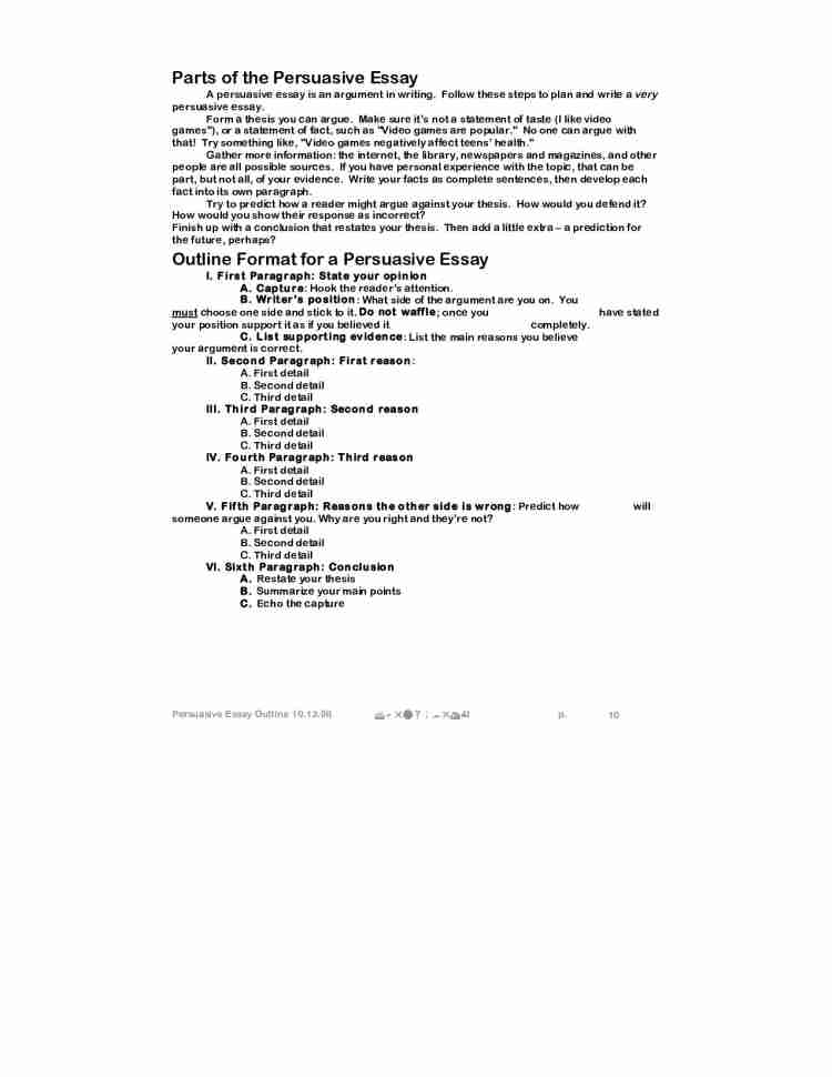 5 paragraph research paper outline
