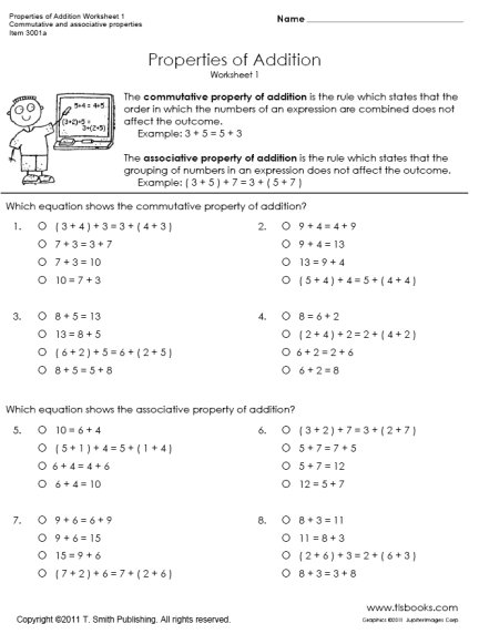 7 Best Images of Associative Property Math Worksheet - Math Properties