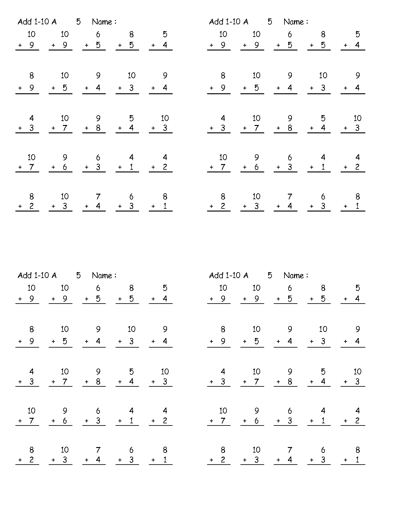 addition-to-10-worksheets-free