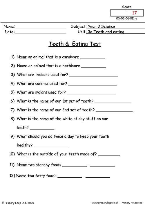 5 Best Images of Teeth Labeling Worksheet - Healthy Teeth Worksheet