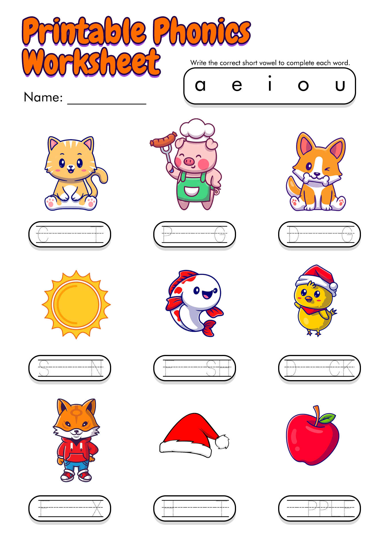 English Worksheet Kindergarten