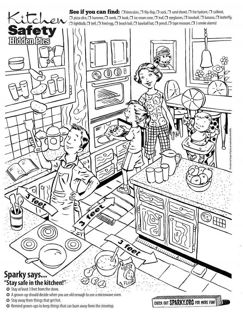 safety in the home coloring pages - photo #36