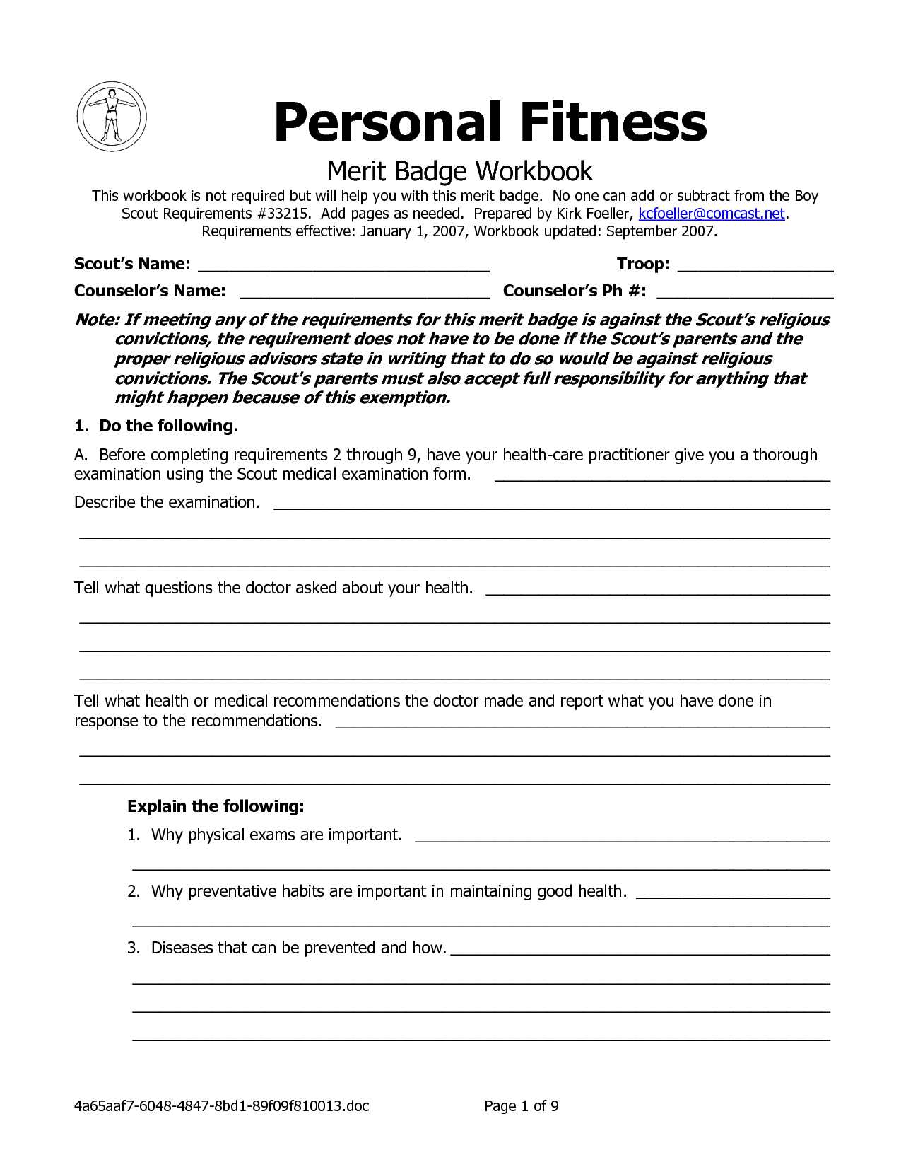 16 Best Images of Scout Merit Badges Worksheets Personal Management Merit Badge Worksheet