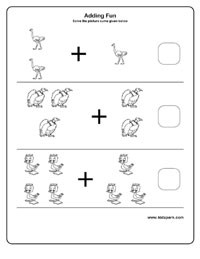 Addition Worksheets with Birds