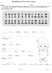 Christmas Code Worksheets Printables