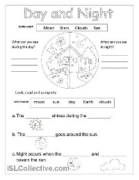 Day and Night Sky Worksheets