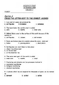 Earthquakes and Volcanoes Worksheets