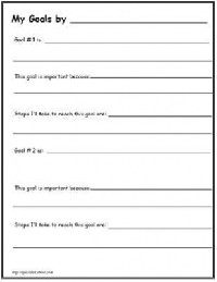 Goal Setting Worksheet for Kids
