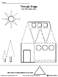 Triangle Shape Tracing Worksheets