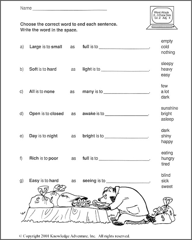 English As A Second Language Worksheets For Kids