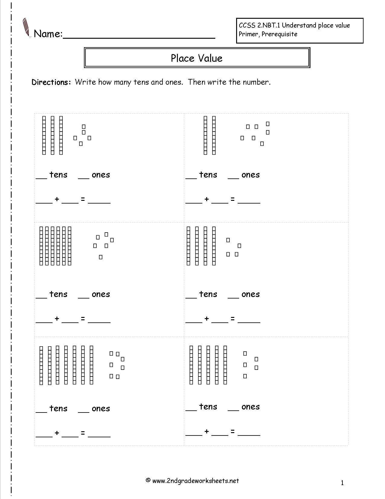 Base Ten Blocks Worksheets 2nd Grade