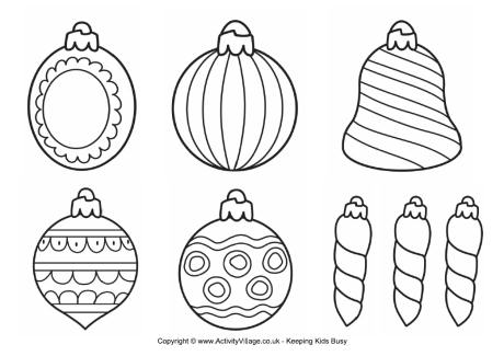 Christmas Decorations Colouring Page