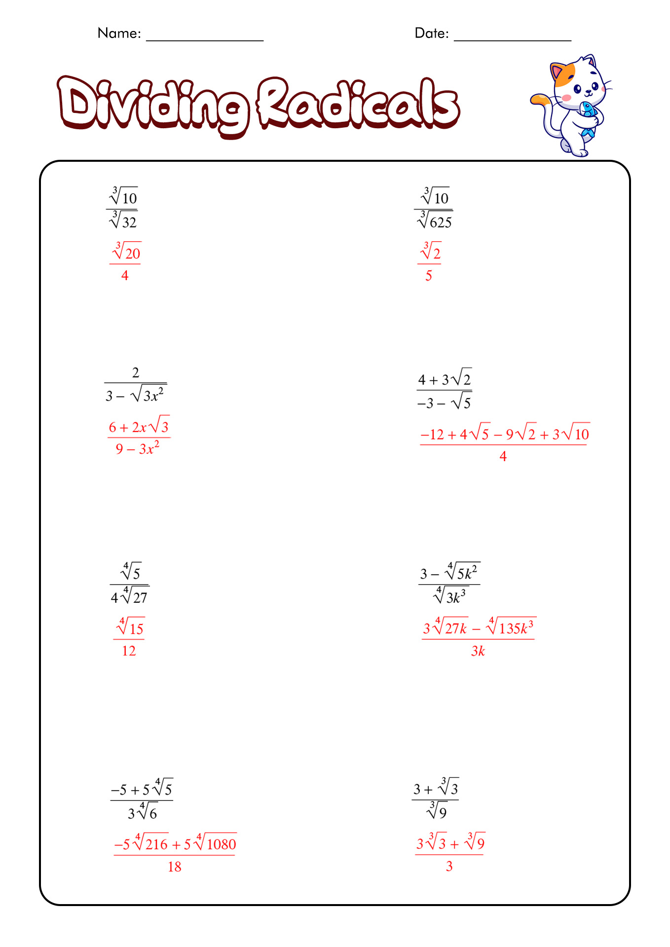 11 Best Images of Exponents Worksheets With Answer Key - Negative