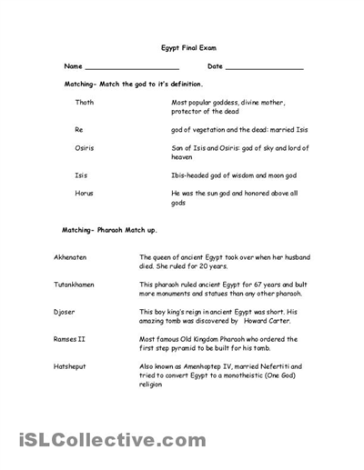 High School Printable Worksheets