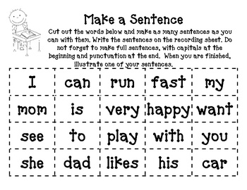 14 Best Images of Sentence Order Worksheets For Kindergarten  Mixed Up Sentences Worksheets 