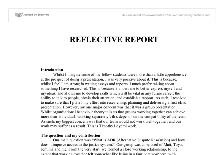 Reflective Essay: Managing Conflict In The Workplace Reflective Essay: Managing Conflict In The Workplace