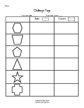 Shapes Worksheets Corners and Sides