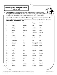 6th-Grade Prepositions Worksheets