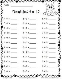 First Grade Doubles Worksheet