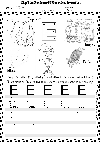 Letter E Worksheets Kindergarten