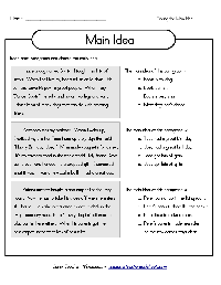Main Idea Worksheets 3rd Grade Reading