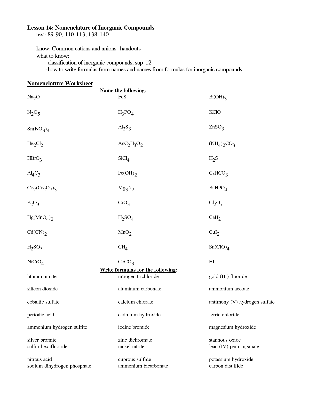 12 Best Images of Compound Names And Formulas Worksheet  Writing Ionic Compound Formula 