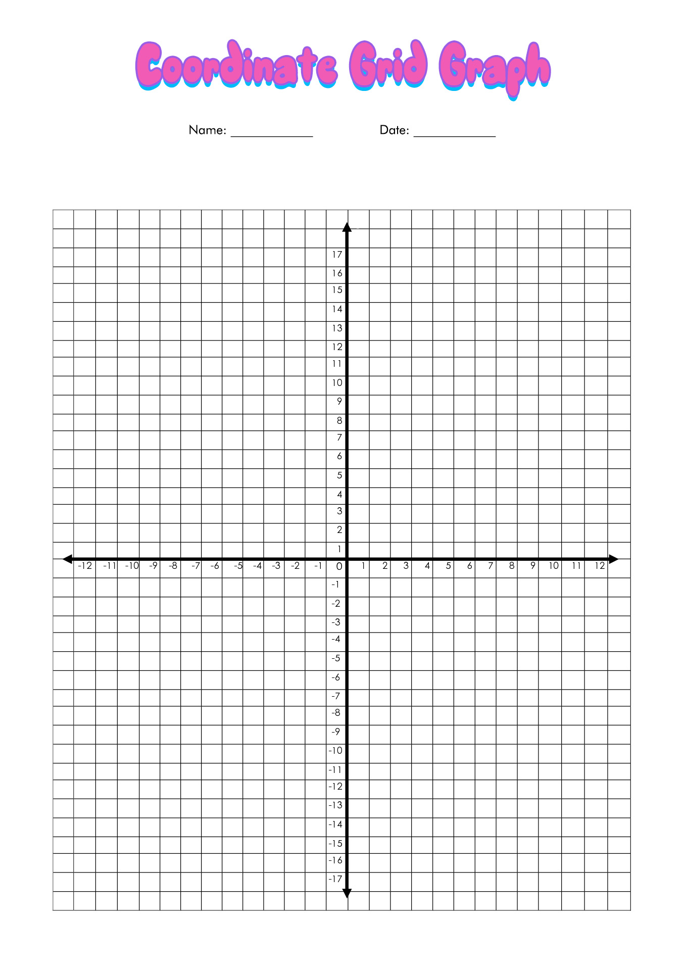 Coordinate Numbers Worksheet