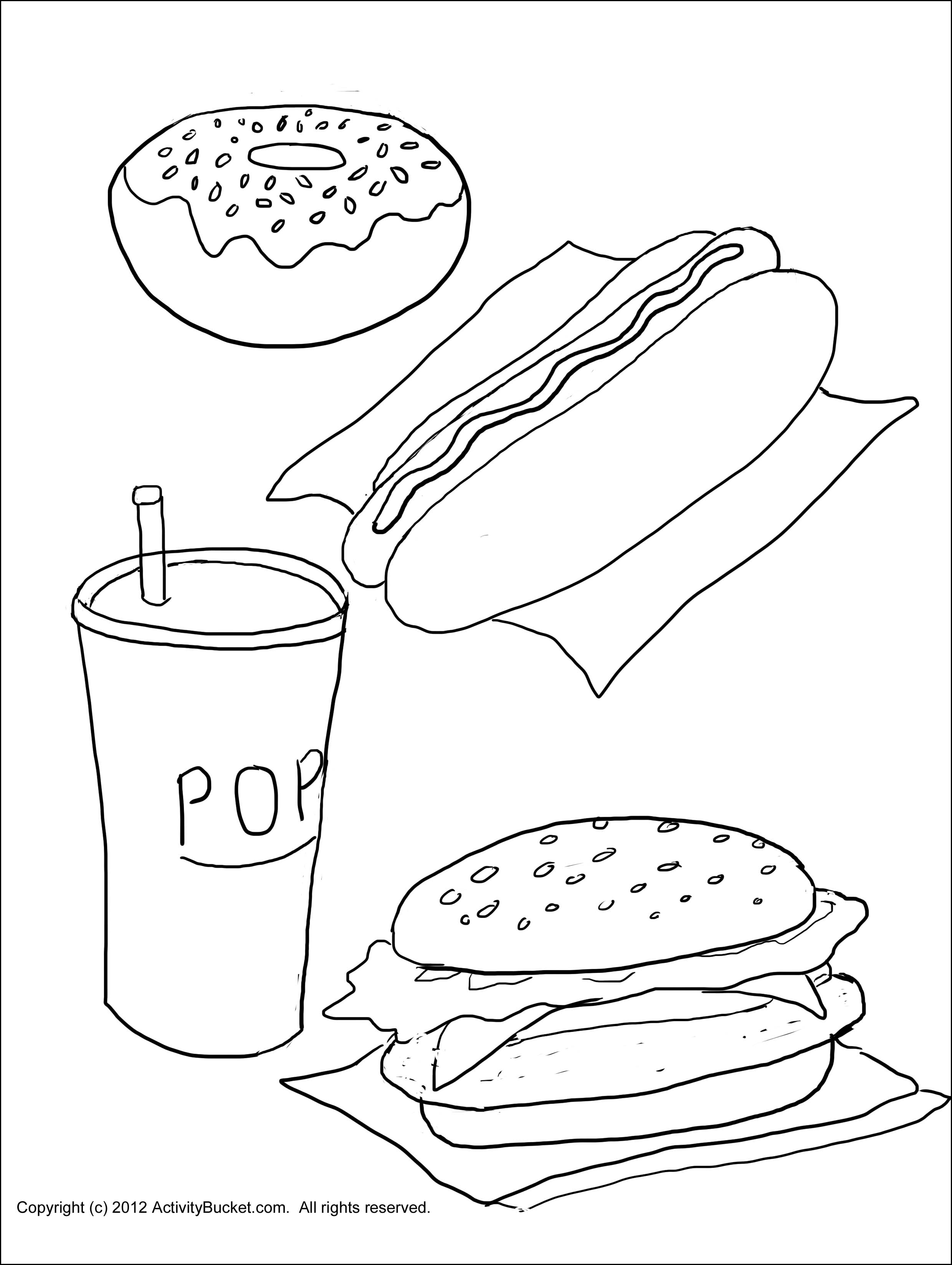 unhealthy foods coloring pages - photo #8