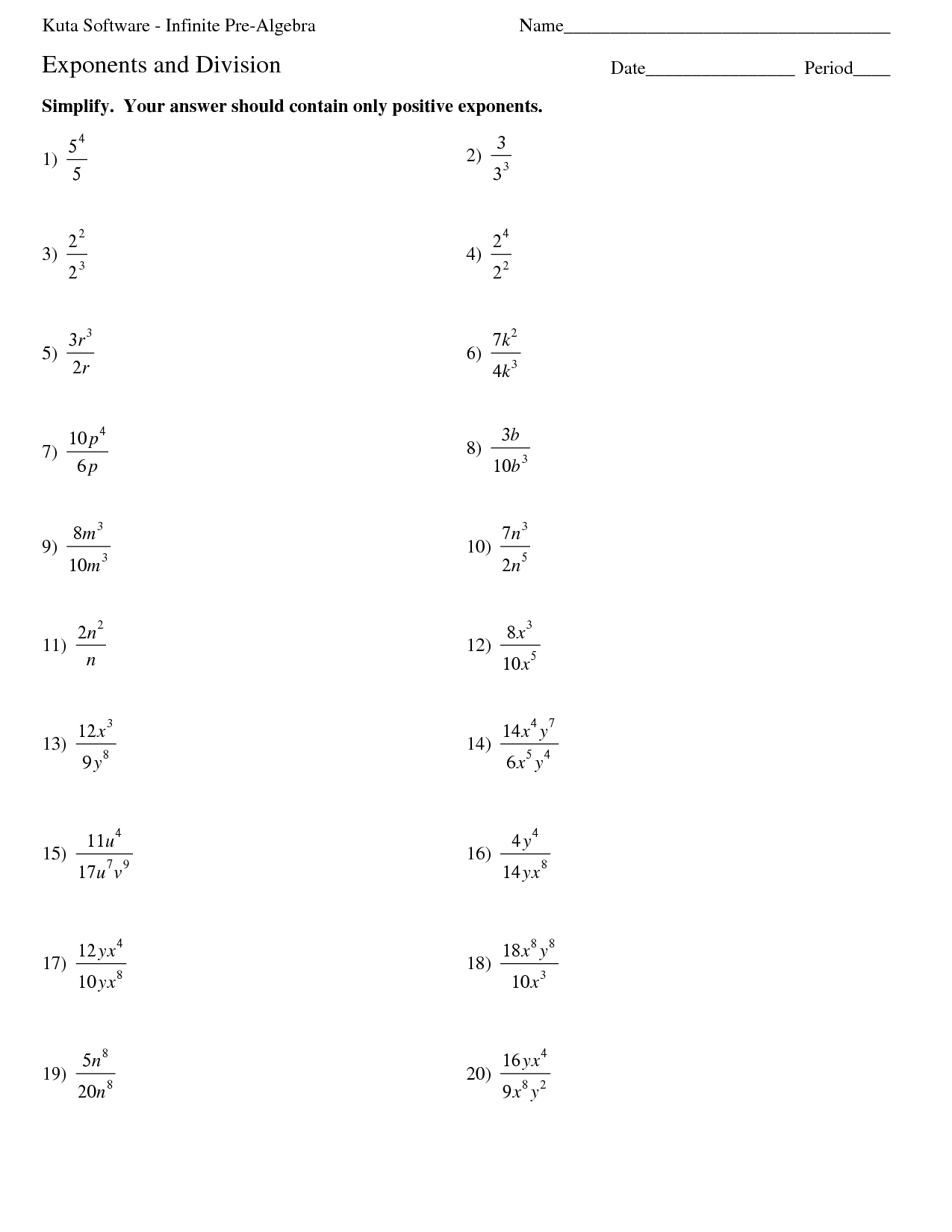 14 Best Images of Solving Equations With Exponents Worksheet - 6th