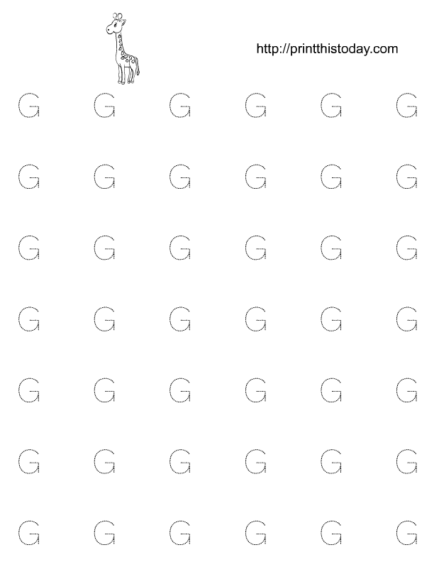 16 Best Images of Traceable Letter G Worksheet  Letter G Tracing