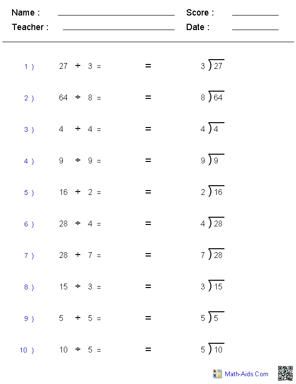 Long Division And Long Multiplication Worksheets Grade 4