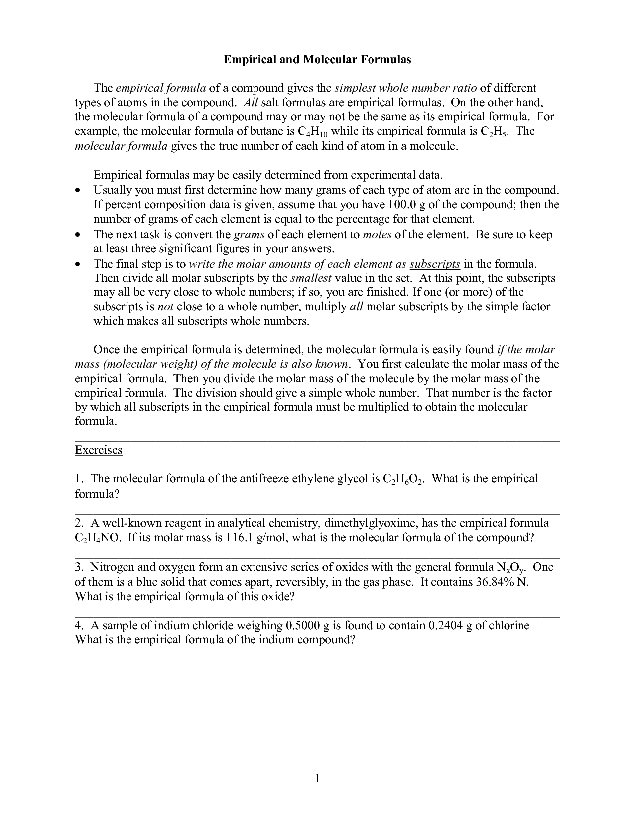 12 Best Images of Empirical Formula Worksheet With Answers  Molecular and Empirical Formula 