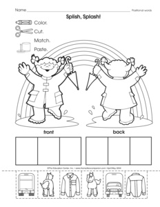 Positional Words Worksheets Front and Back