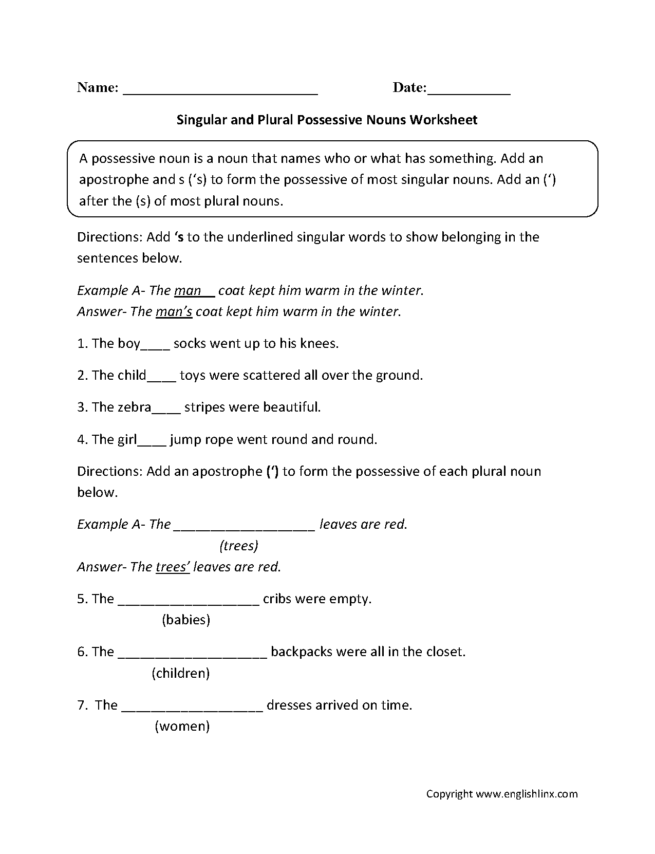 15 Best Images of Possessive Nouns Worksheets 5th Grade ...