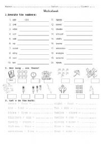 French Numbers 1-20 Worksheet
