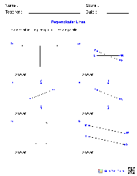 Perpendicular Lines Worksheet