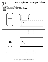 Printable Letter H Worksheets Preschool
