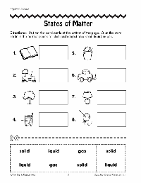 States of Matter Worksheets 2nd Grade
