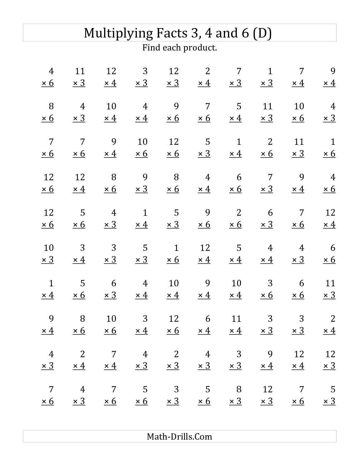 Free Printable Basic Multiplication Worksheets