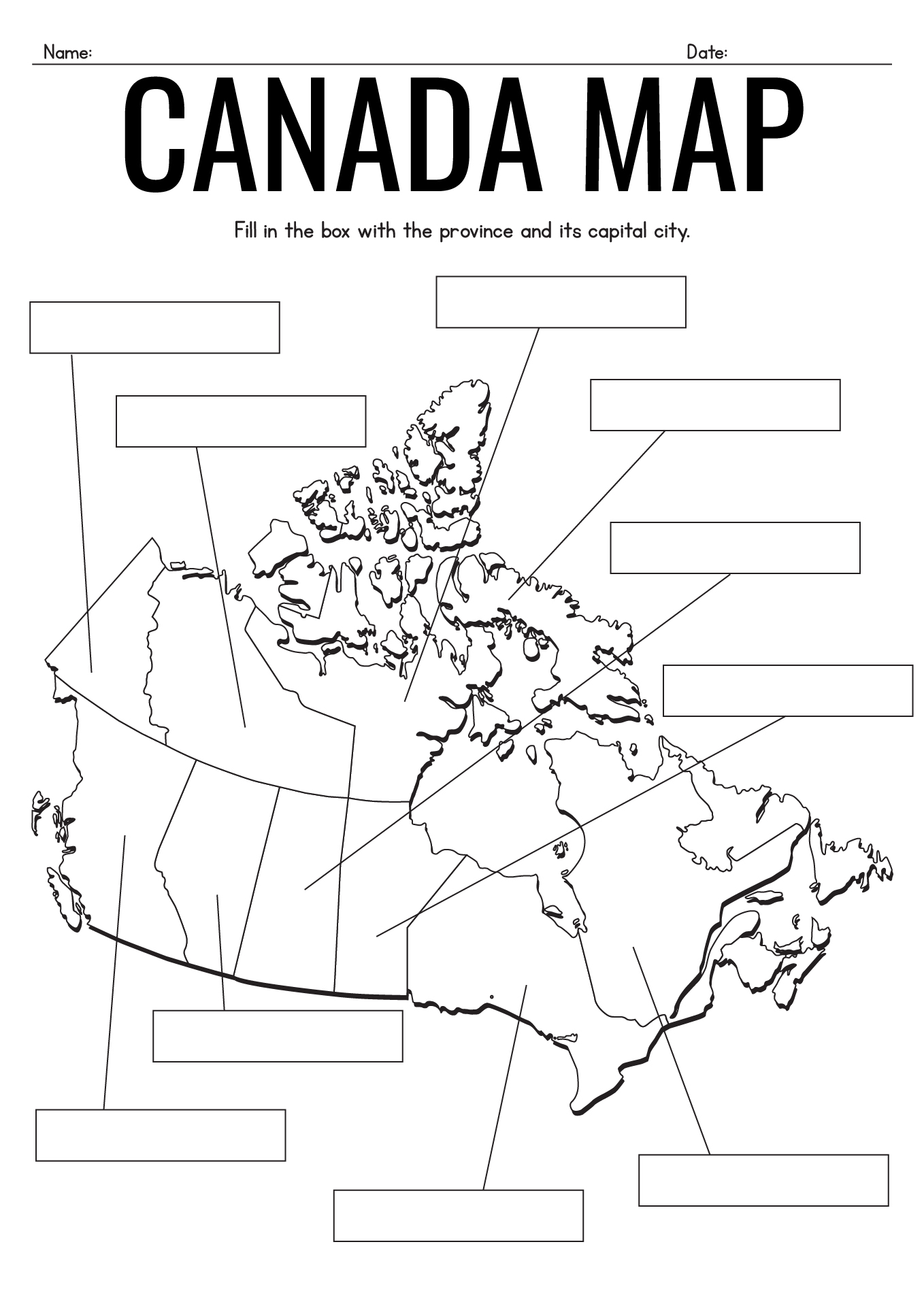 10 Best Images of Printable Map Worksheets - United States Worksheets