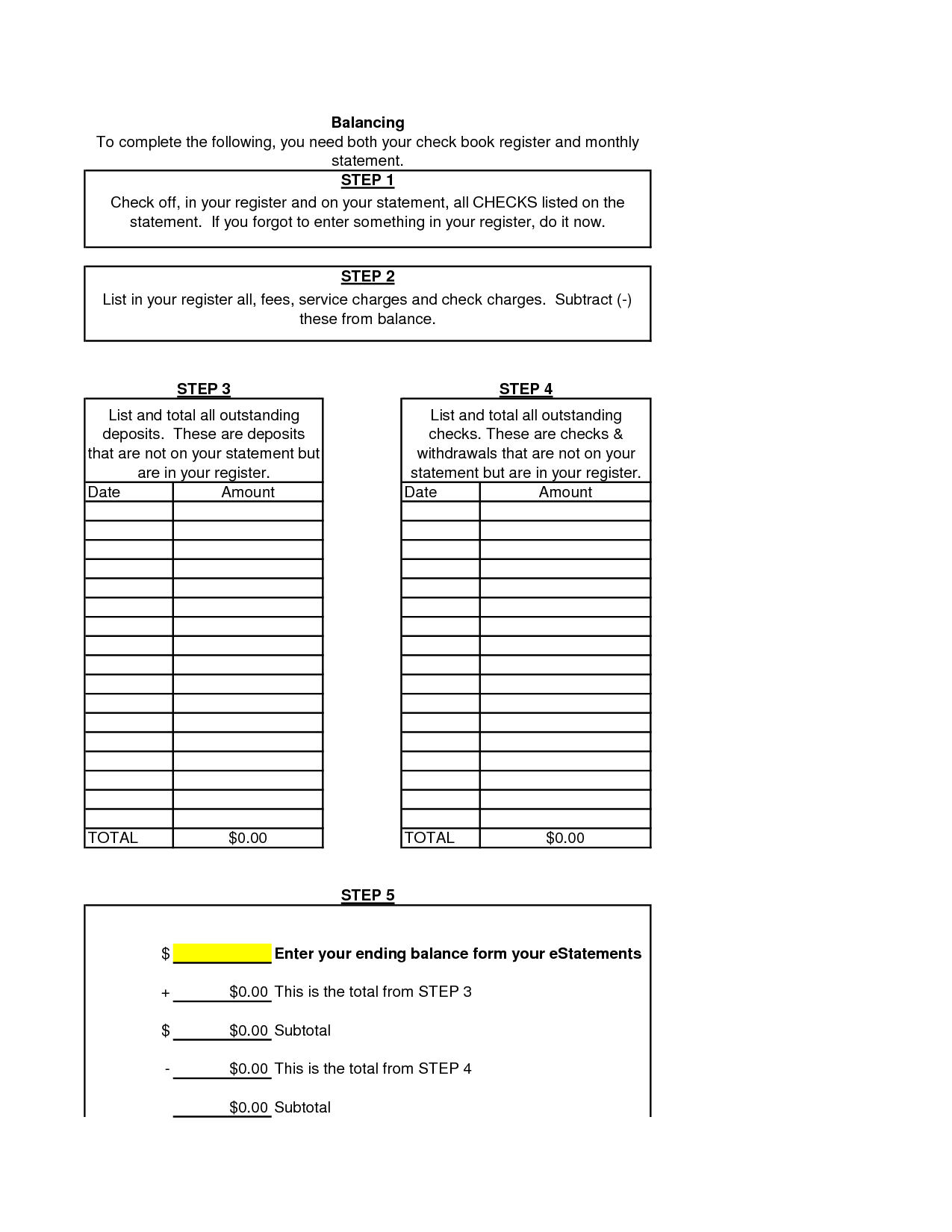 17 Best Images of Checkbook Reconciliation Worksheet Printable  Printable Balancing Checkbook 