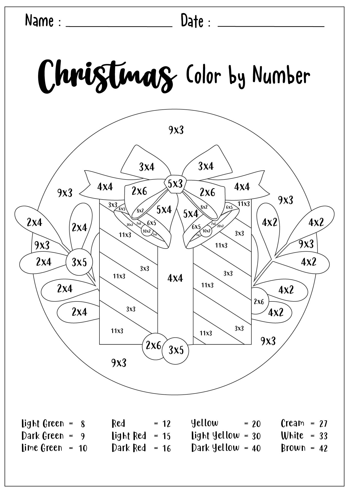 14 Best Images Of Christmas Multiplication Color Worksheet Hidden 