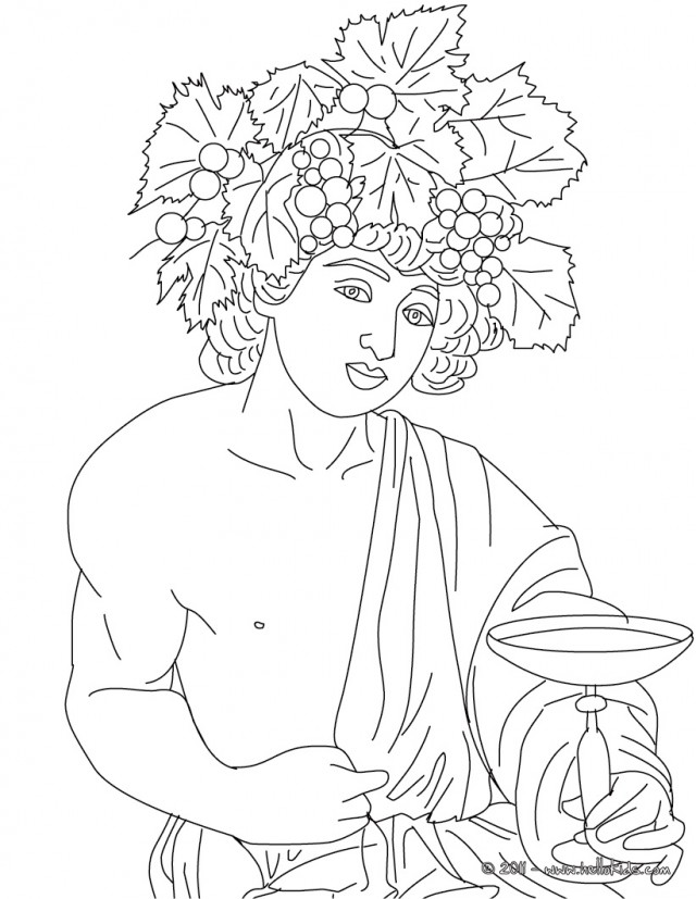 Dionysus Greek Mythology Coloring Page