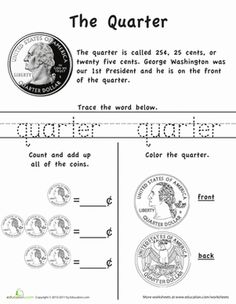 11 Best Images of Quarter Worksheets Com - Money Counting Coins