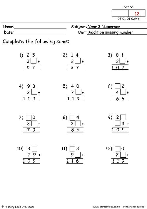 14 Best Images of Missing Part Worksheet - Missing Number Addition