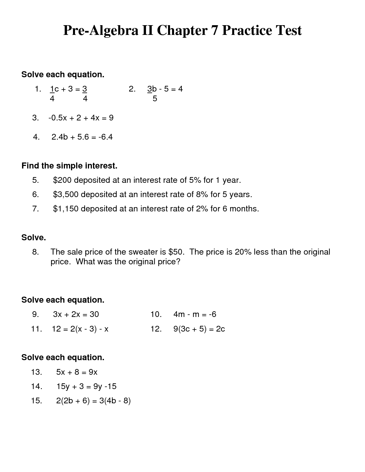Help with pre algebra