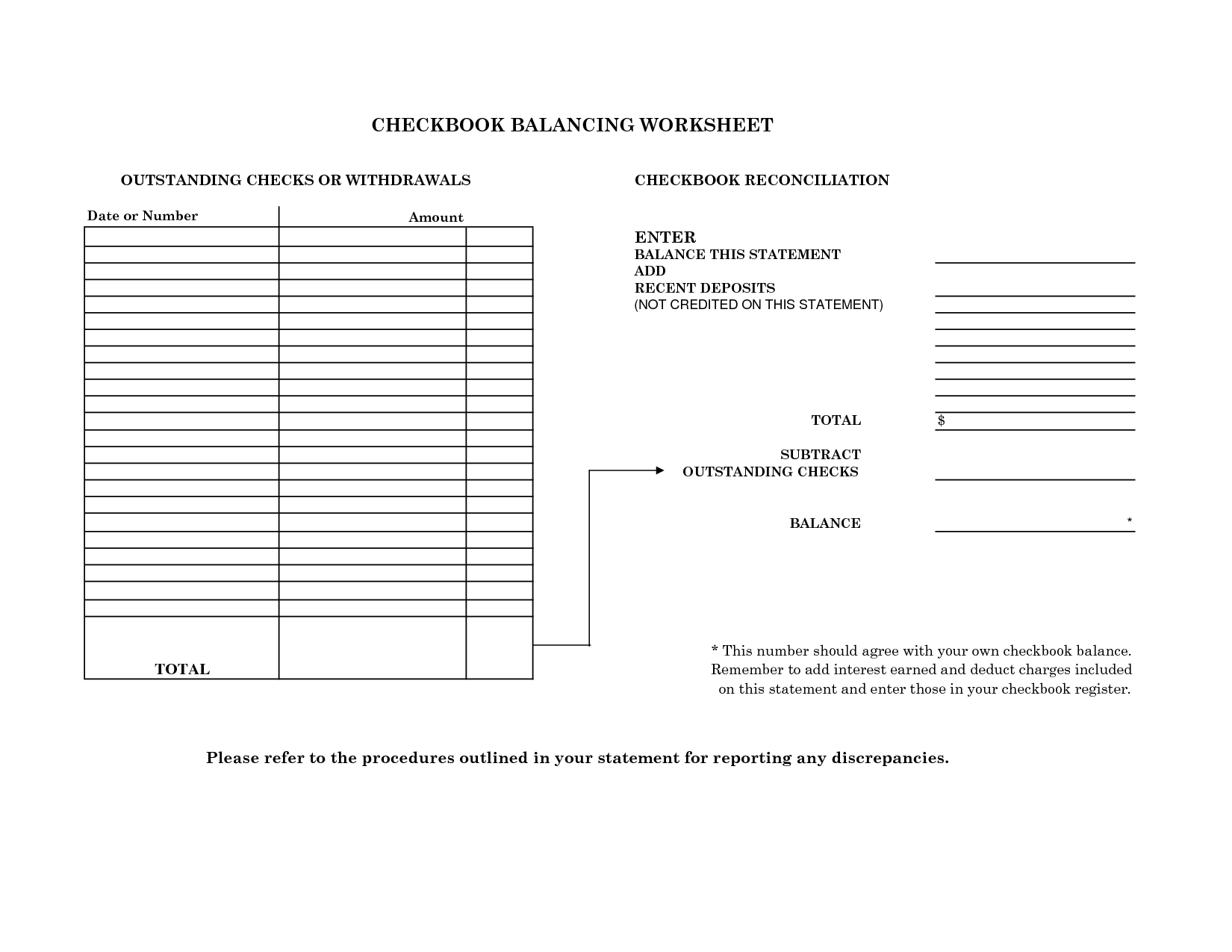 Checkbook Reconciliation Practice Worksheets  best photos of blank personal balance sheet 17 