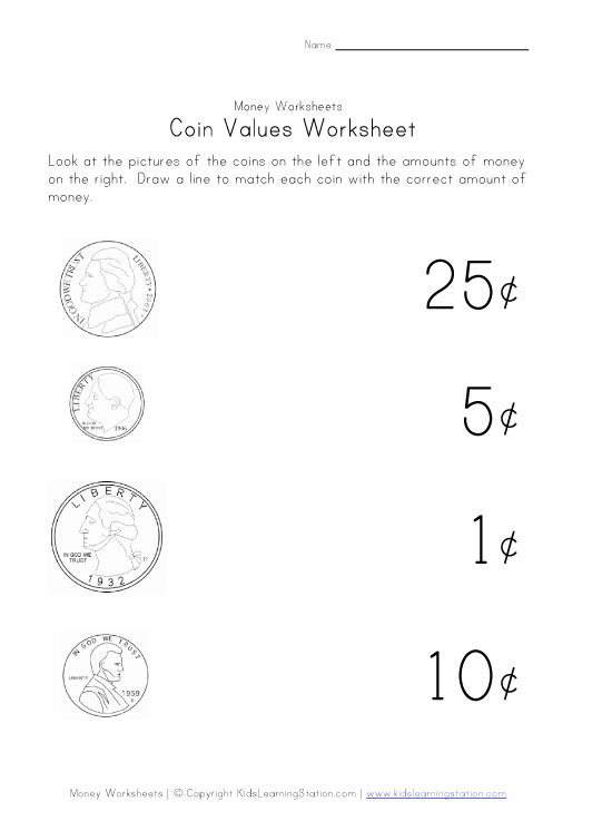 Kindergarten Money Worksheets Free Printable